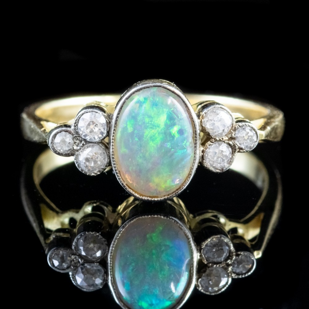 edwardian opal and diamond ring