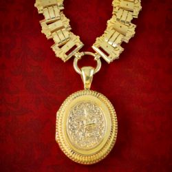 ANTIQUE VICTORIAN BIRD LOCKET AND COLLAR SILVER 18CT GOLD GILT