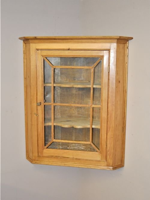 Glazed Pine Corner Cupboard