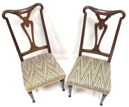 fig 1. Pr Mahogany Occasional Chairs