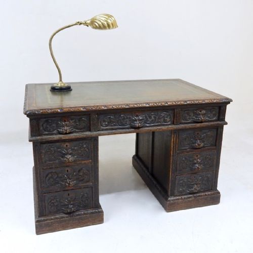 Carved Oak Desk