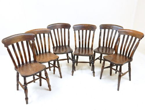 Set 6 Antique Kitchen Chairs