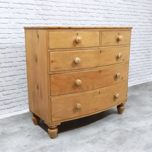 Bow Fronted Pine Chest of Drawers
