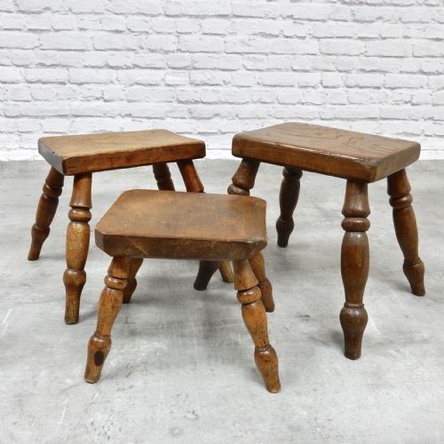 3x C19th Stools