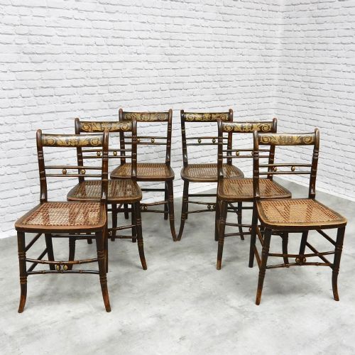 Set 6 Decorated Side Chairs