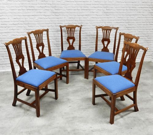 Set 6 Fruitwood Dining Chairs