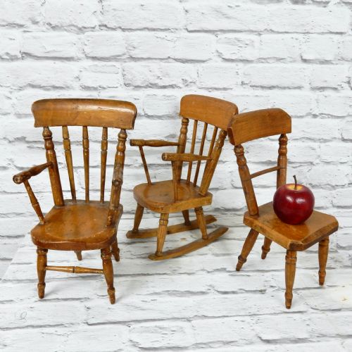 3x Miniature Windsor Chairs