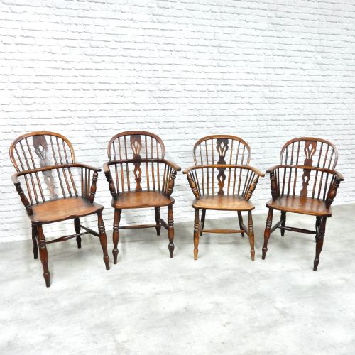 4x C19th Windsor Armchairs