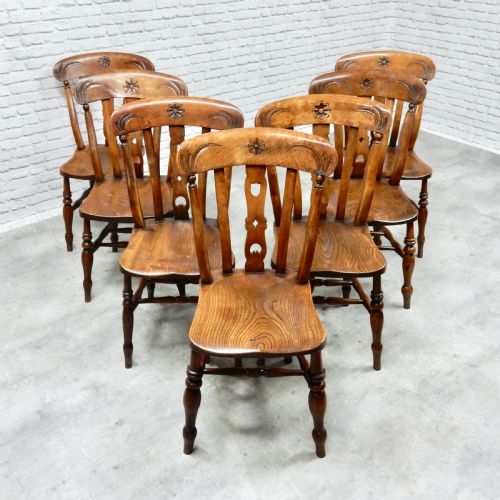 C19th Windsor Kitchen Chairs (7)