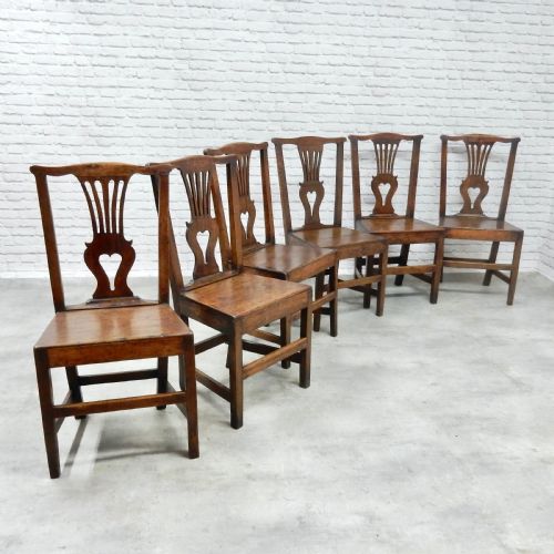 Set 6 Georgian Oak Dining Chairs