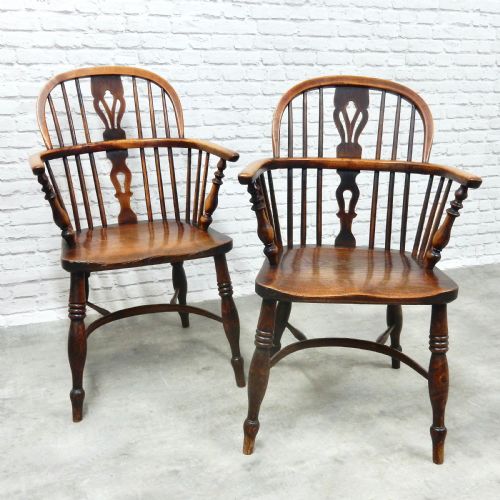 2x Windsor Lowback Armchairs (Named).