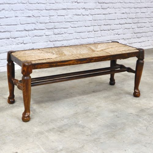 Rush Seated Bench Stool