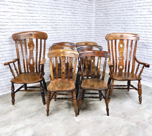 Set 8 Farmhouse Kitchen Chairs