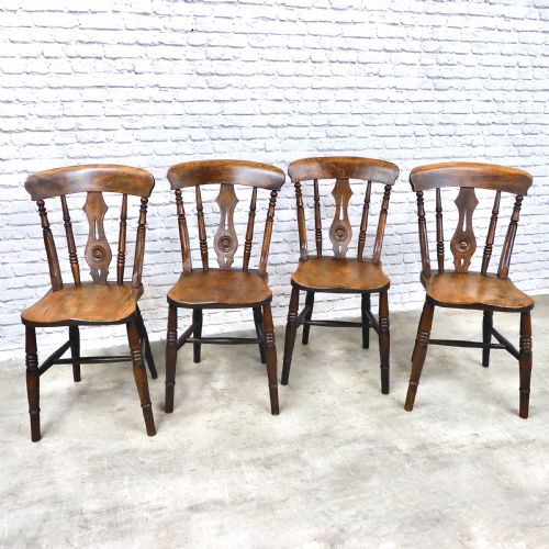 Set X4 Windsor Farmhouse Kitchen Chairs