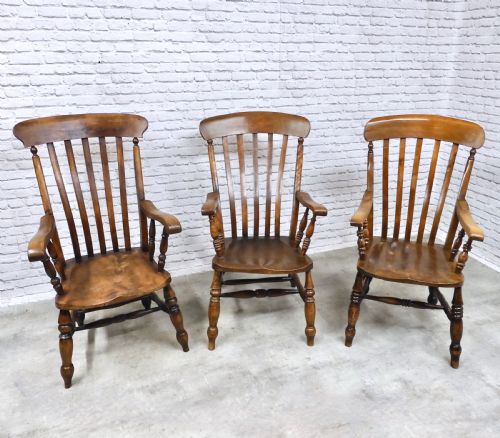 Large Windsor Armchairs X3