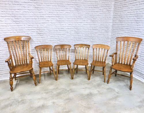 Farmhouse Windsor Country Kitchen Dining Chair Set (6)