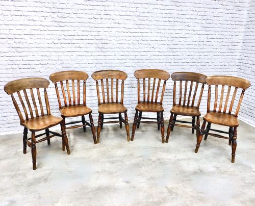 Set 6 Windsor Farmhouse Kitchen Chairs
