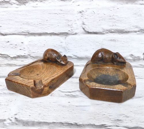 Early Mouseman Ashtrays (2)