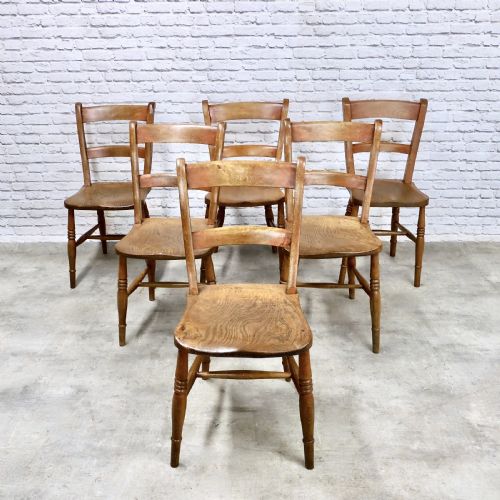6x Farmhouse Windsor Kitchen Chairs