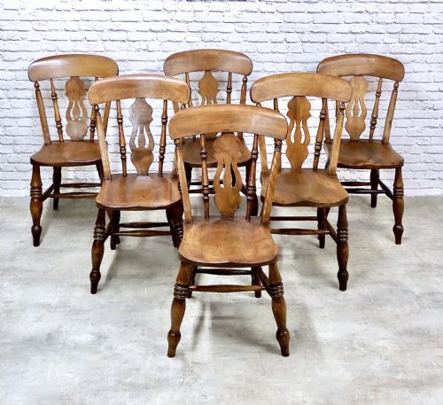 Set 6 Country Farmhouse Kitchen Dining Chairs