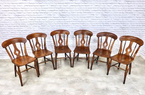 Set 6 Windsor Farmhouse Kitchen Dining Chairs