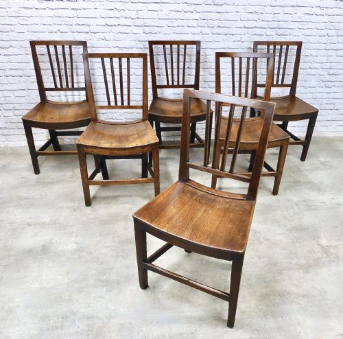 Antique Country Kitchen Dining Chairs X6