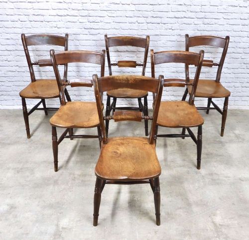 Set 6 Farmhouse Windsor Kitchen Dining Chairs