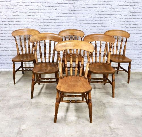 Set 6 Spindleback Windsor Kitchen Dining Chairs
