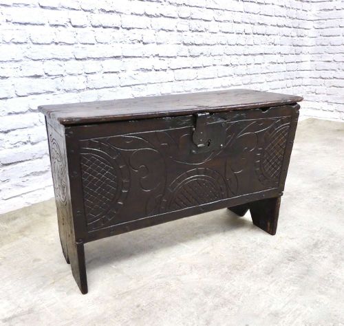 Small C17th Elm Coffer