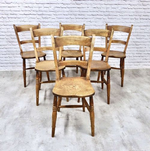 Set 6 Farmhouse Windsor Kitchen Dining Chairs