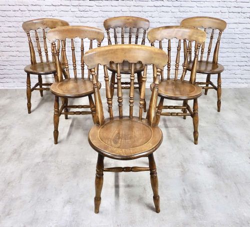 Set 6 Farmhouse Windsor Kitchen Dining Chairs