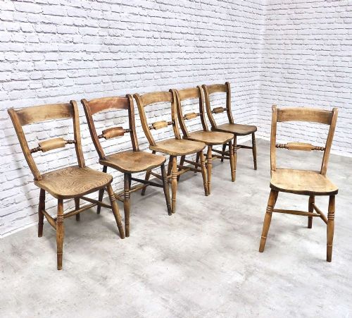 Set 6 Farmhouse Windsor Kitchen Chairs