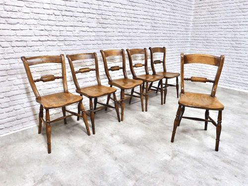 Farmhouse Windsor Kitchen Dining Chairs X6