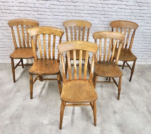 Set 6 Farmhouse Windsor Kitchen Chairs