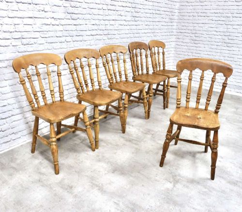 Set 6 Farmhouse Windsor Kitchen Dining Chairs