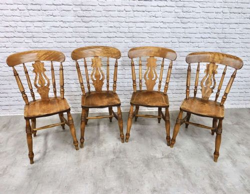 Set 4 Windsor Farmhouse Kitchen Dining Chairs