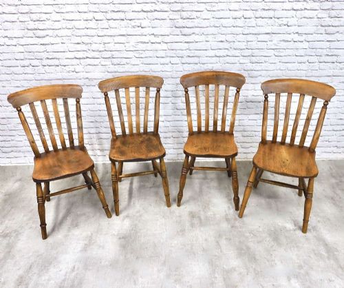 4x Farmhouse Windsor Kitchen Dining Chairs