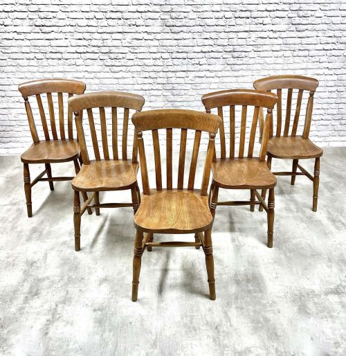 SET 5 WINDSOR LATHBACK COUNTRY KITCHEN CHAIRS - ADDITIONAL PHOTO 5