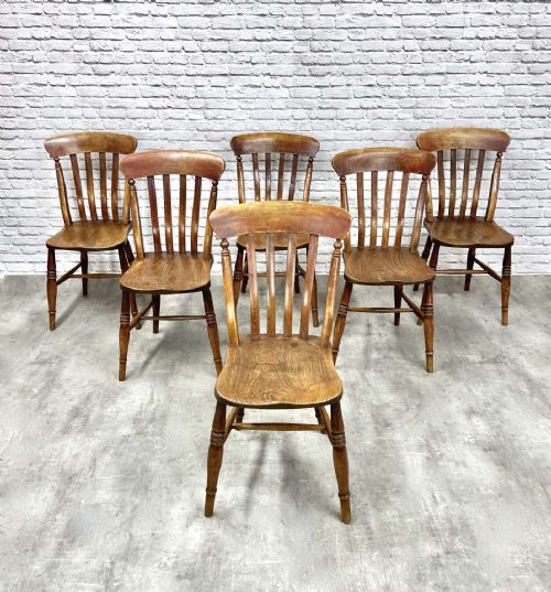 True Set 6 Windsor Lathback Kitchen Chairs