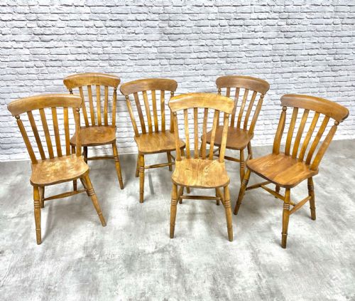 6x Farmhouse Windsor Country Kitchen Chairs