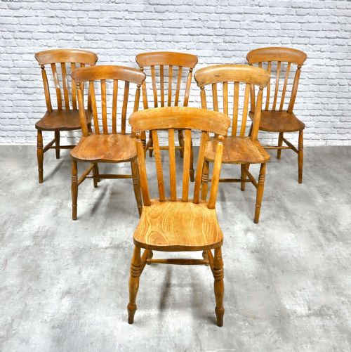 C19th Farmhouse Chairs X6