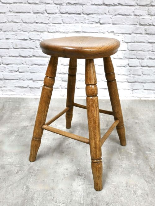 C19TH ELM SEAT STOOL - ADDITIONAL PHOTO 5