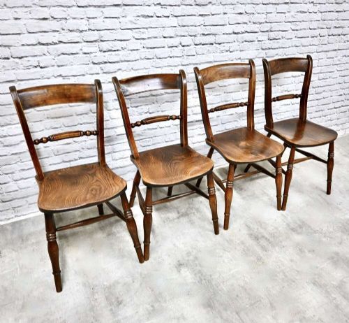 Set 4 C19th Windsor Kitchen Dining Chairs