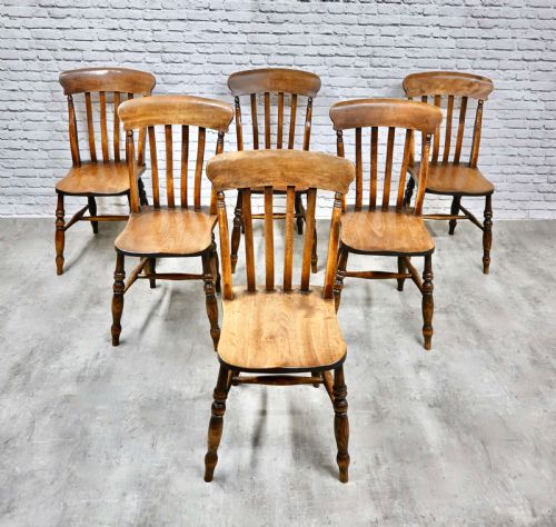C19th True Set 6 Windsor Kitchen Dining Chairs
