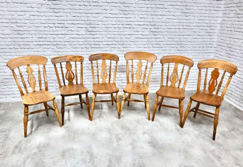 6x Windsor Farmhouse Kitchen Dining Chairs