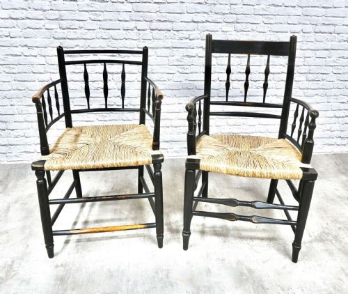 2x Arts & Crafts Open Armchairs