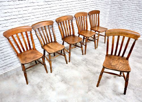 Set 6 Farmhouse Country Kitchen Windsor Chairs