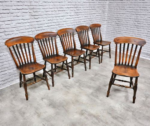 True Set 6 Windsor Lathback Kitchen Chairs