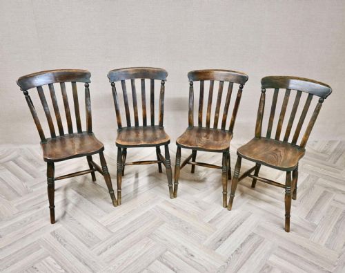 SET 4 C19TH COUNTRY KITCHEN WINDSOR CHAIRS - ADDITIONAL PHOTO 1