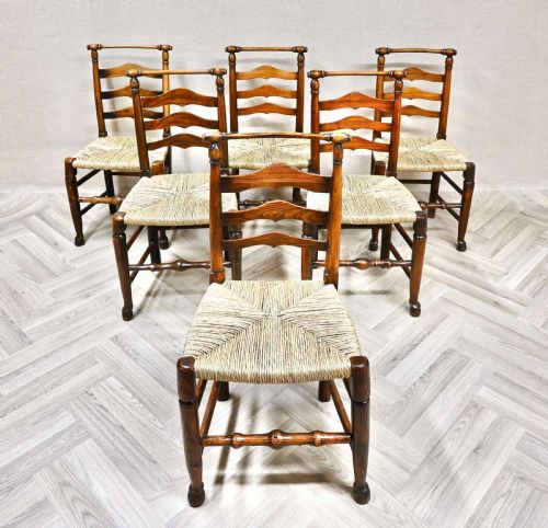 SET 6 LADDERBACK DINING CHAIRS - ADDITIONAL PHOTO 1